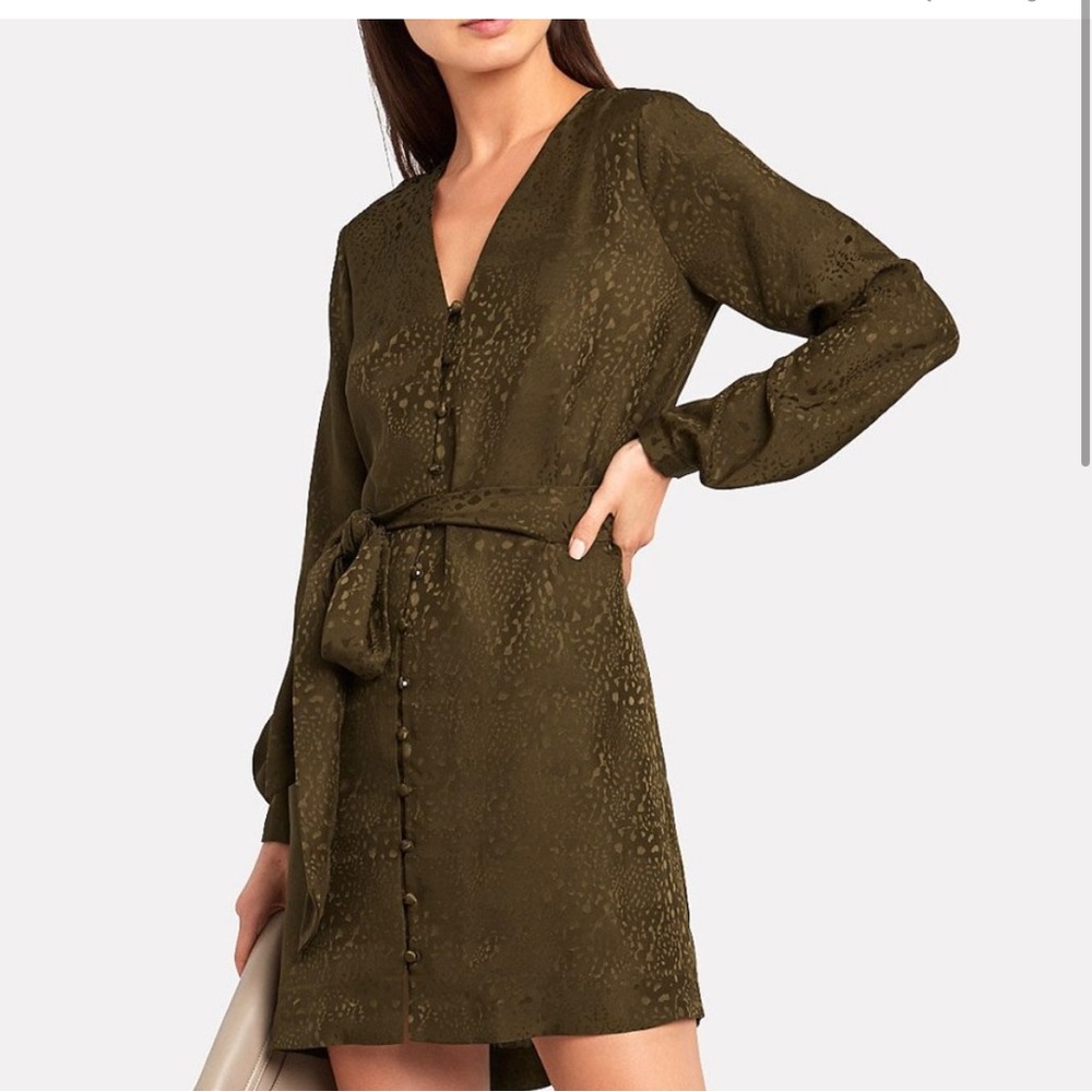 Intermix Private Label Natasha Belted Silk Mini Dress